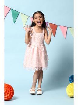 Biba - Baby Pink Nylon Gathered Dress