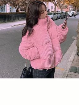 Loveable Creations By Muskan - Women Anna Pink Cotton Puffer Jacket