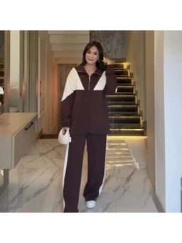 Loveable Creations By Muskan - Women Curo Winter Brown Cotton Pullover with Pant