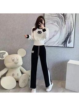 Loveable Creations By Muskan - Women Ediz Winter White Cotton Co-Ord Set