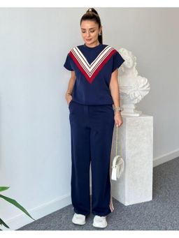 Loveable Creations By Muskan - Women Power Play Blue Cotton Top with Pant