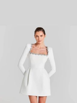 Loveable Creations By Muskan - White Roseyln Luxe Party Dress