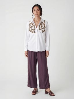 DaKauz - White Embellished Shirt