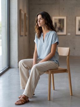 DaKauz - Henley Blue Top