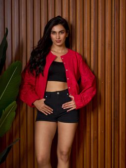 How When Wear - Broderie Bomber Jacket