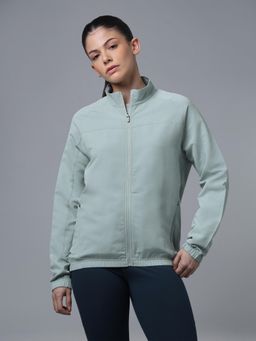 Technosport - Women Solid Slim Fit Mock Neck Bomber Sports Jacket