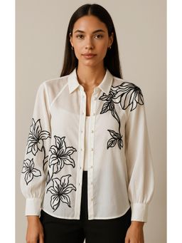 Galocher Clothing - Women Embroidered White Shirt