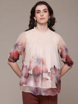 Label Ritu Kumar - Peach Evie Printed Top