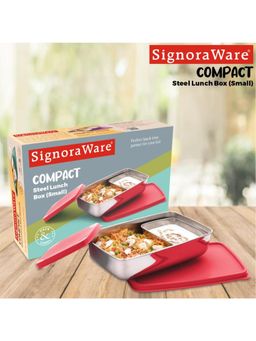 Signoraware - Red Stainless Steel Compact Lunch Box