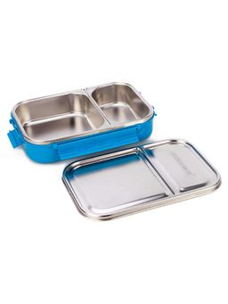 Signoraware - Blue Slim Stainless Steel Lunch Box with 2 Compartment