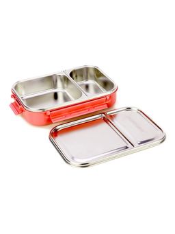 Signoraware - Red Slim Stainless Steel Lunch Box with 2 Compartment