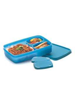 Signoraware - Blue Compact Bpa Free Plastic Microwave Safe Lunch Box Set