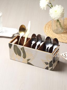 De Maison Decor - Ivory Noir Bloom Cutlery holder