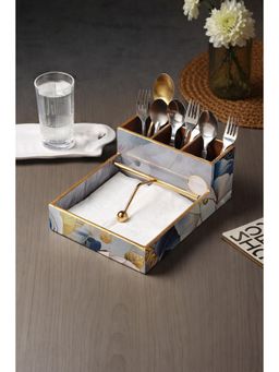 De Maison Decor - Azure Whisper Cutlery and Tissue Holder