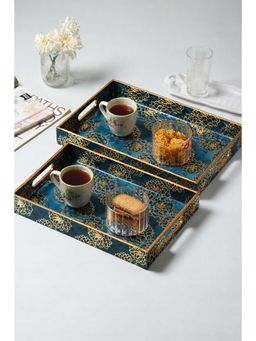 De Maison Decor - Sapphire Wreath Serving Trays (Pack of 2)