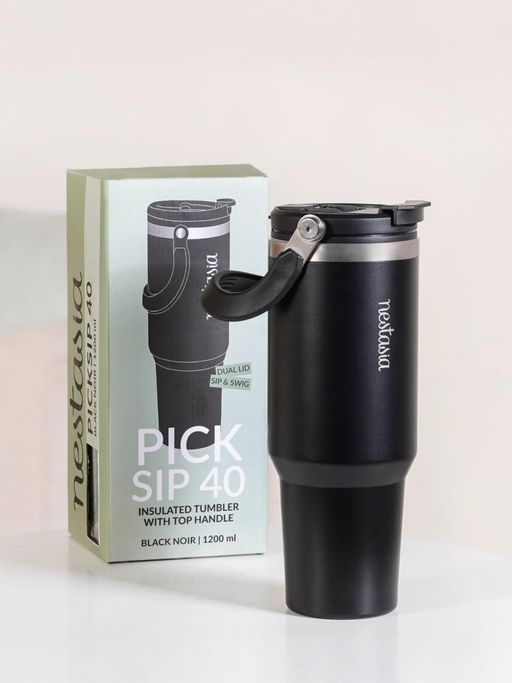 Nestasia Black Pick Sip 40 Insulated Tumbler With Top Handle