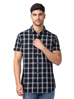 Spykar - Black Half Sleeves Twill Shirt for Men