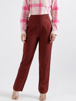 ELLE - Women Solid Fitted Trouser