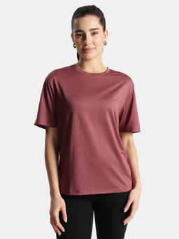 Jockey - Women Mw53 Microfiber Breathable Mesh T-shirt- Maroon