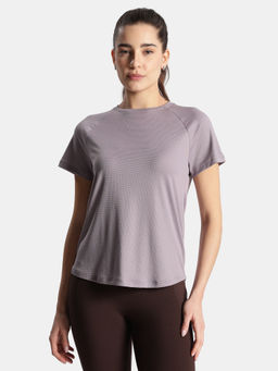 Jockey - Women Mw73 Microfiber Fabric Half Sleeves Active Wear T-shirt- Grey