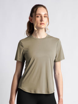 Jockey - Women Mw88 Microfiber Fabric Regular Fit Active Wear T-shirt- Olive