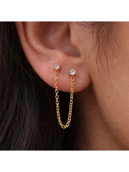 ANUSHKA JAIN JEWELLERY - Diamond Ear Chain Studs