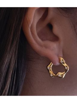 ANUSHKA JAIN JEWELLERY - Studded Wave Hoops