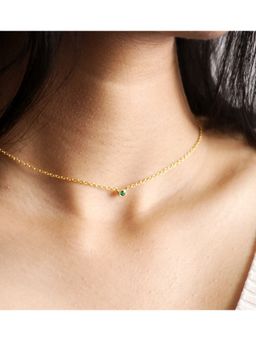 ANUSHKA JAIN JEWELLERY - Emerald Solitaire Necklace