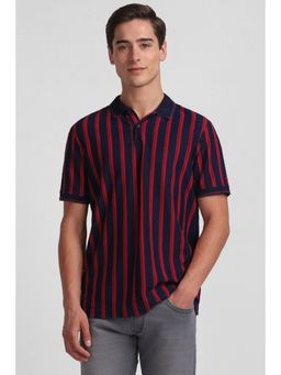 Allen Solly - Men Navy Blue Stripe Polo T-Shirt