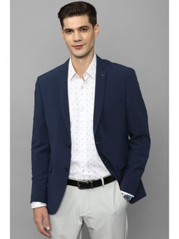 Allen Solly - Men Navy Blue Slim Fit Solid Formal Blazer