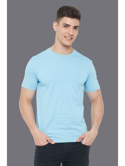 Allen Solly - Men Blue Solid Crew Neck T-Shirt