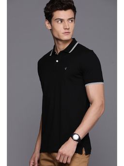 Allen Solly - Men Black Solid Polo T-Shirt