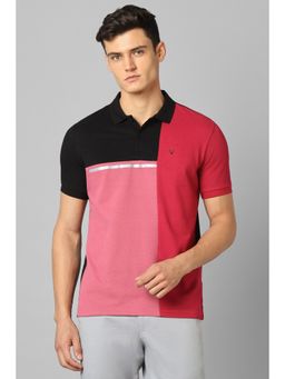 Allen Solly - Men Pink Colorblock Polo T-Shirt