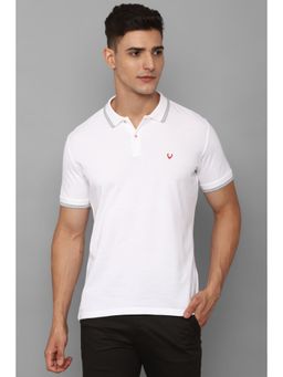 Allen Solly - Men White Solid Polo T-Shirt
