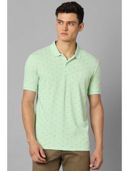 Allen Solly - Men Green Print Polo T-Shirt