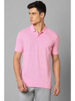 Allen Solly - Men Pink Print Polo T-Shirt
