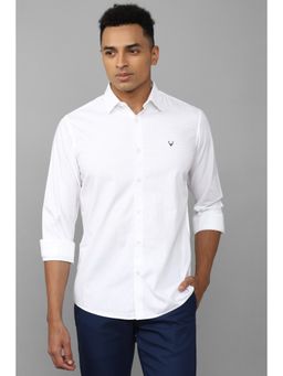 Allen Solly - Men White Slim Fit Solid Full Sleeves Casual Shirt