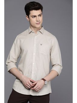 Allen Solly - Men Beige Slim Fit Full Sleeves Casual Shirt