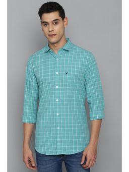 Allen Solly - Men Blue Slim Fit Check Full Sleeves Casual Shirt