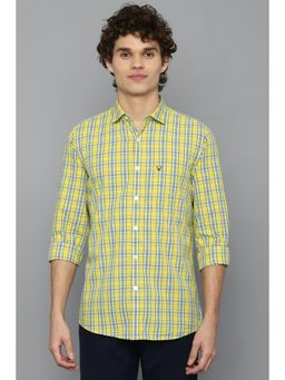 Allen Solly - Men Yellow Slim Fit Check Full Sleeves Casual Shirt