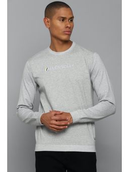 Allen Solly - Men Grey Crew Neck Full Sleeves Casual Sweatshirt