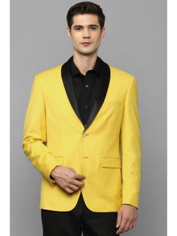 Allen Solly Men Yellow Slim Fit Solid Party Blazer