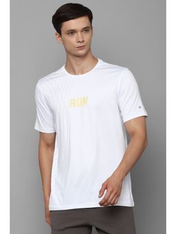 Louis Philippe - Men White Print Crew Neck T-Shirt