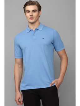 Louis Philippe - Men Blue Solid Polo T-Shirt