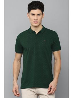 Louis Philippe - Men Green Print Polo T-Shirt