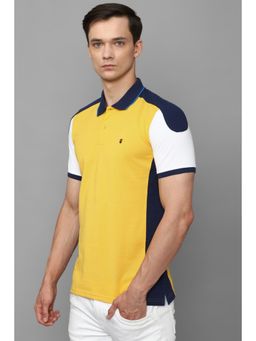 Louis Philippe - Men Yellow Colorblock Polo T-Shirt