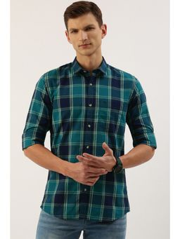 Peter England - Men Green Slim Fit Casual Shirt