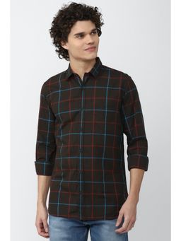 Peter England - Men Black Slim Fit Casual Shirt