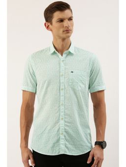 Peter England - Men Green Slim Fit Casual Shirt