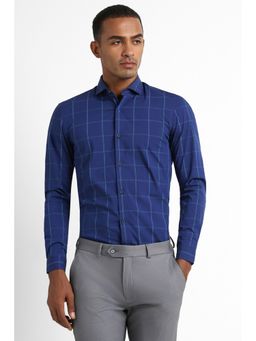 Peter England - Men Blue Super Slim Fit Formal Shirt